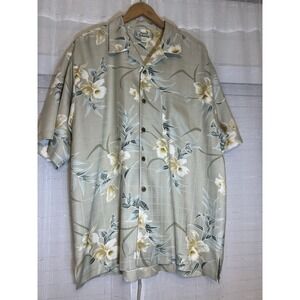 TOMMY BAHAMA 100% Silk Hawaiian Sand Shirt Men's Size LARGE